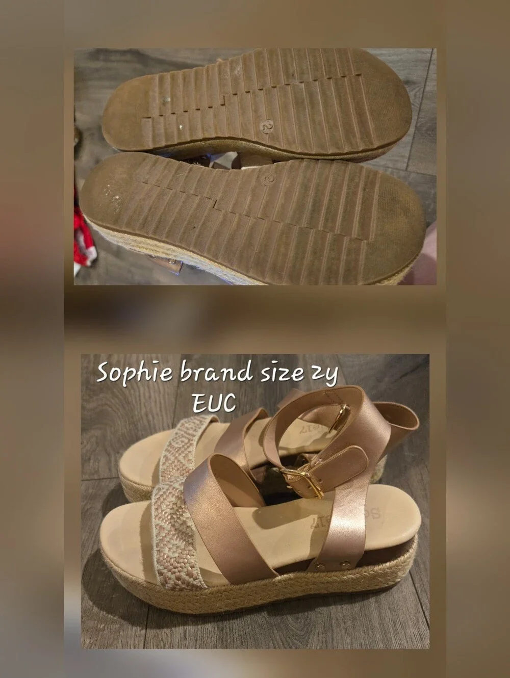 Girls Metallic Rose Gold Platform Sandals